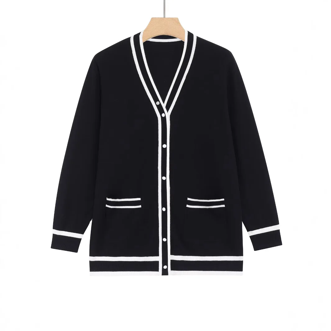 브이넥 여성 스웨터 루즈 니트 재킷, 캐주얼 솔리드 컬러 포켓 장착 긴 소매 가디건 의류 가을 여성 솔리드 탑스