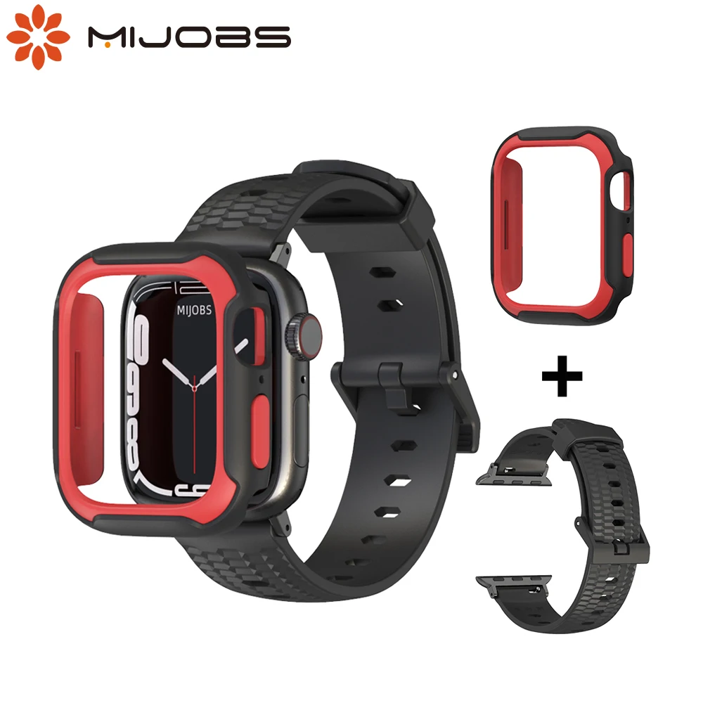 Strap Case for Apple Watch Series 7 6 5 4 SE 45mm 41mm 44mm 40mm Screen Protector Cover with Bracelet iWatch 7 Strap Accessories