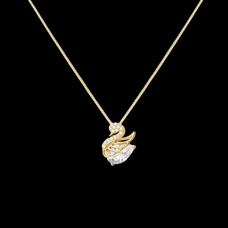 Halskette aus S925-Sterlingsilber, vielseitiger kleiner Schwan, heller Luxus-Nischendesign, High-End-Schmuck für Freundin – Detail 3