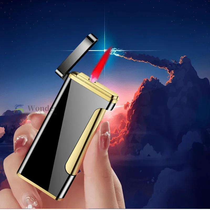 

Slim Model Red Fire Jet Flame Lady Cigarette Lighters, Butane Refillable Smoking Accessories Windproof Cigar Torch Lighter