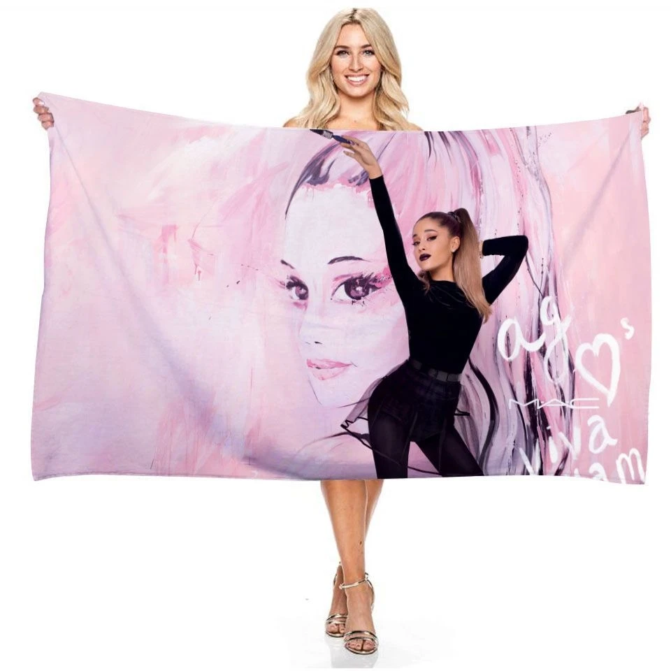 Ariana Grande Printed Beach Towel Rectangular Beach Cushion Shower Towel Multifunctional Blanket Bath Towel for Adults Kids Gift