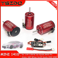 Mini 1410 V2 Brushless Motor w/ 20A ESC Combo Set for 1/24 1/28 RC Car Kyosho Mr03 Pro Atomic DRZ Wltoys Scx24 Kyosho K969 K989