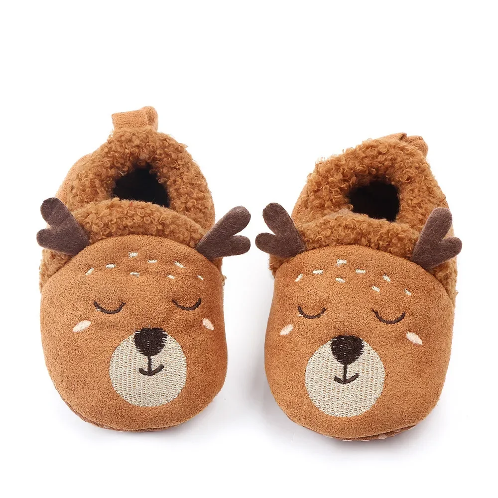

Baby Shoes for Newborn Cute Animal Pattern 0-18Months Baby Winter Keep Warm Anti-Slip First Walker Soft Sole Cartoon Kids Shoes