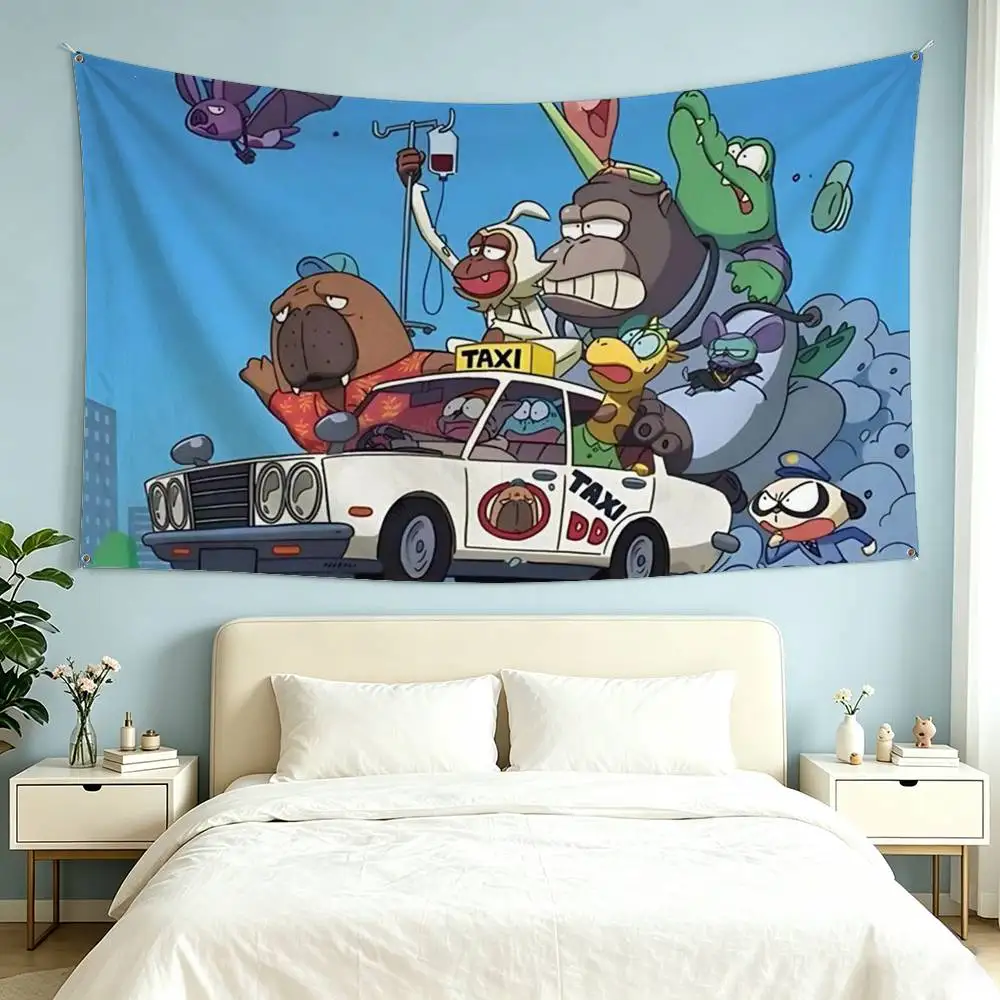 Anime O-Odd Taxi  Flags Wall Hanging Tapestry Outdoor Garage Room Decorative flag Background Blanket