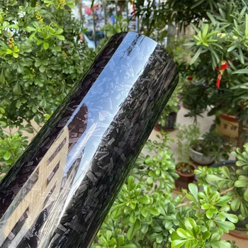 Glanzend Zwart Gesmeed Koolstofvezel Vinyl Auto Wrap Ghost Camo Zelfklevende DIY Styling Interieur Stickers Voor Motorverpakking