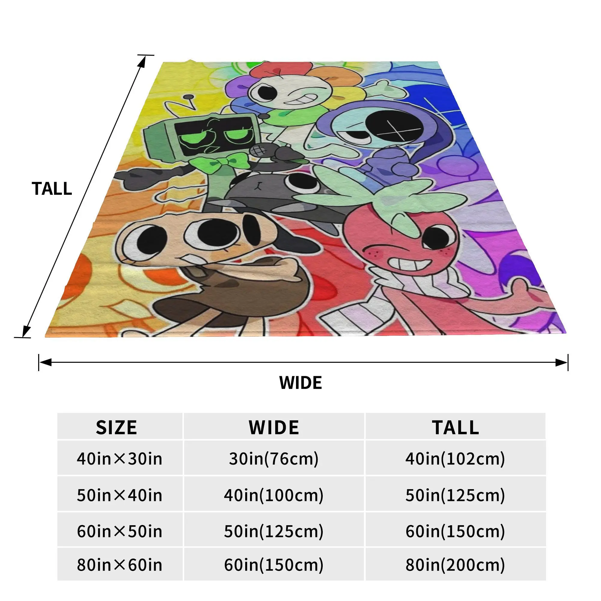 Flannel Throw Blanket Mr Fun Computer - Incredibox Sprunki Music-Mixing Game Blankets Soft for Bed Living room Home Travel Couch