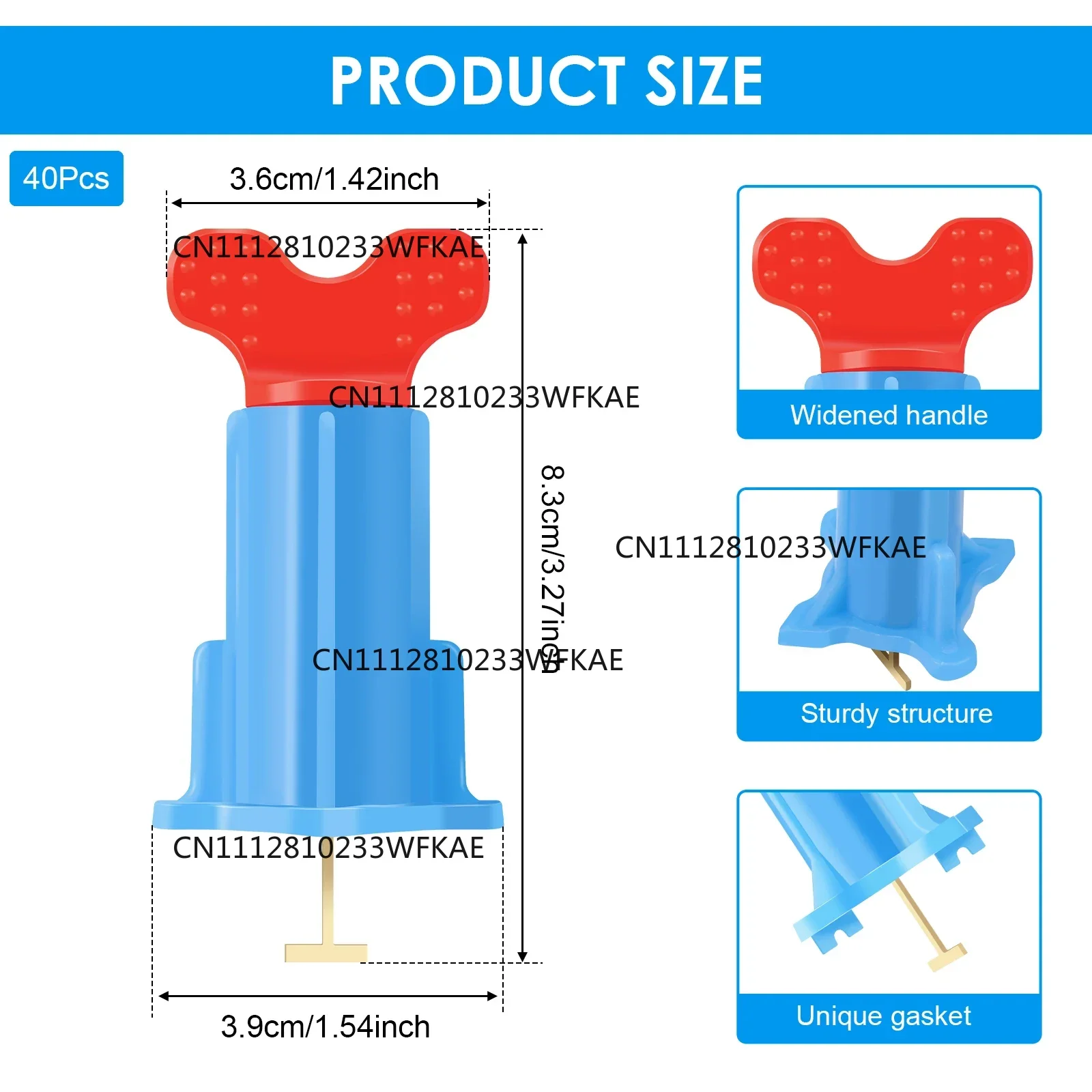 40/20PCS Tile Leveling System for Tile Laying Wall Leveler Wedges Alignment Spacers Fast Positioning Wall Tile Locator