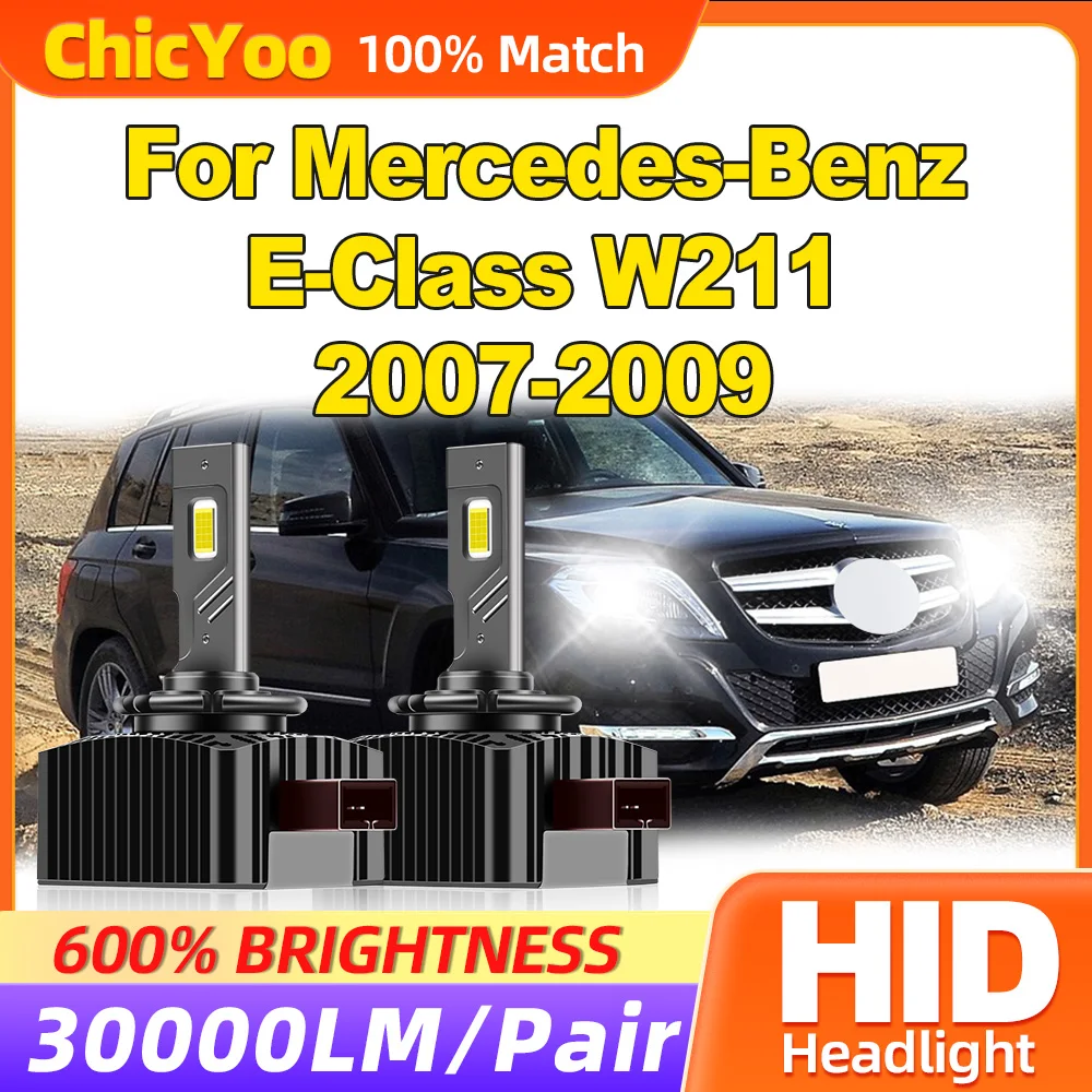 

30000LM CSP Chips LED Headlight Bulbs 120W HID Xenon Lights 12V 6000K Auto Lamps For Mercedes-Benz E-Class W211 2007 2008 2009