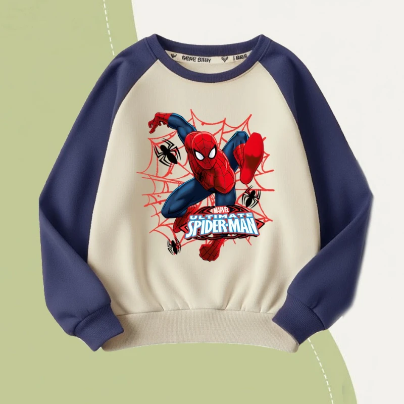 ربيع الخريف الفتيان أزياء بلوزات غير رسمية مارفل سبايدرمان المطبوعة الاطفال س الرقبة هوديس الأطفال تقسم طويلة الأكمام البلوز #2