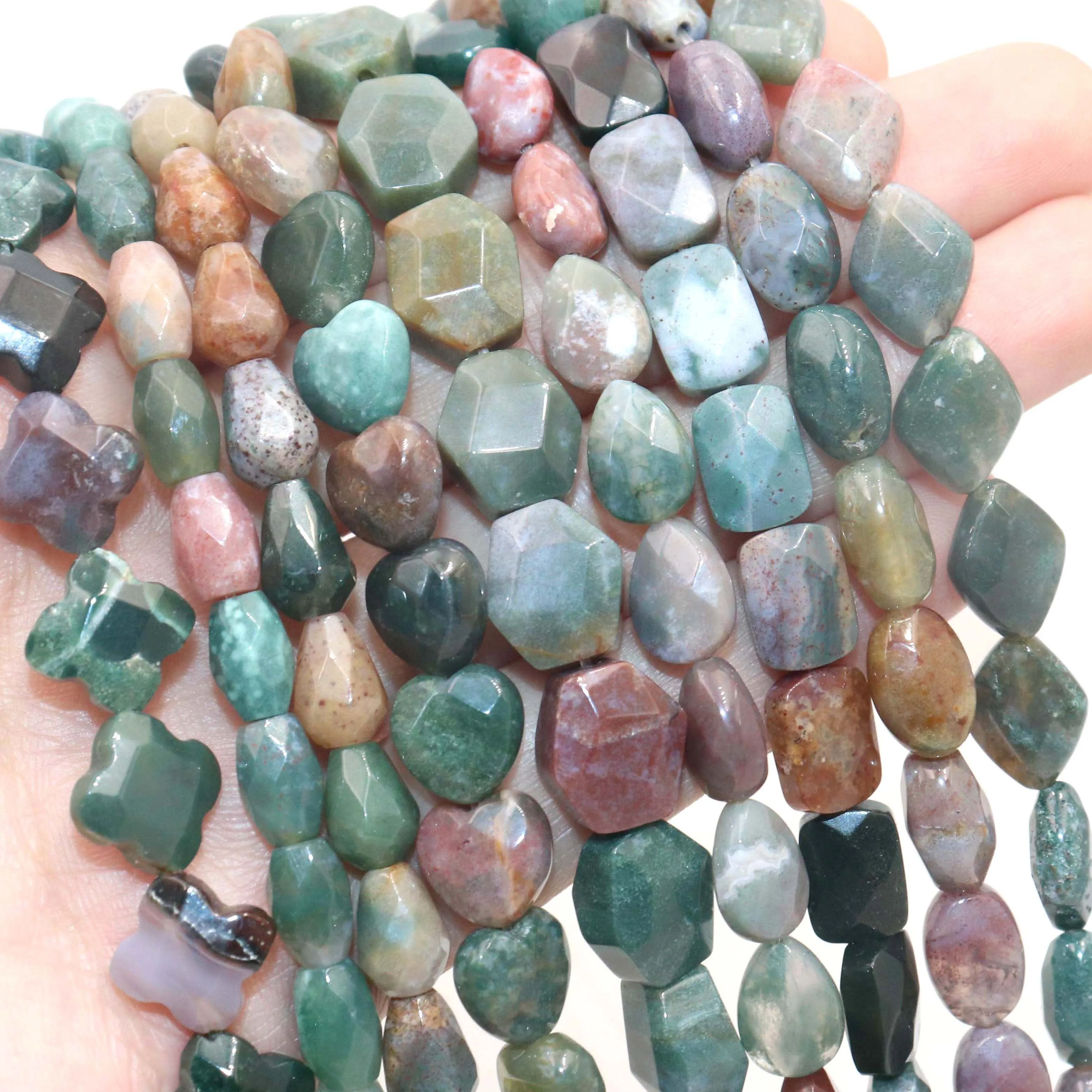 Natural India Agates Stone irregolare Rondelle Square Heart allentato distanziatore perline per gioielli che fanno collana braccialetto fai da te