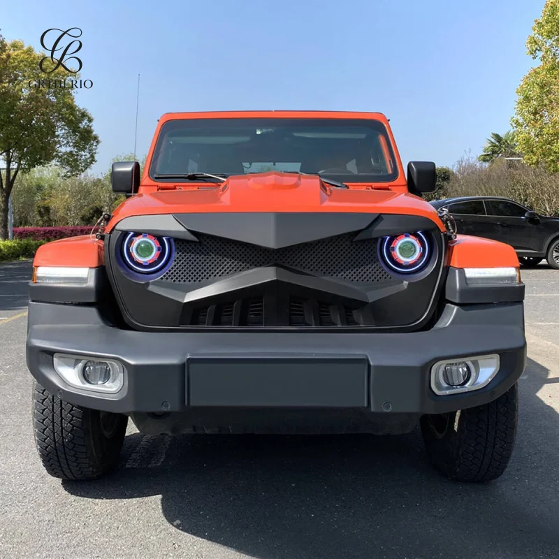 Car suitable for Jeep 18-23 Knight mid-grid modification JL Wrangler front grille