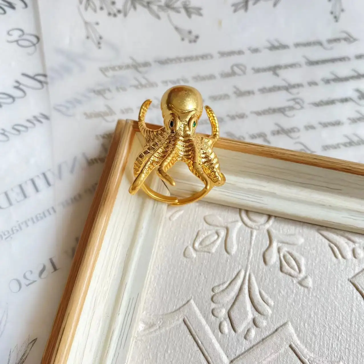 Exaggerated Gold Color Octopus Shape Rings