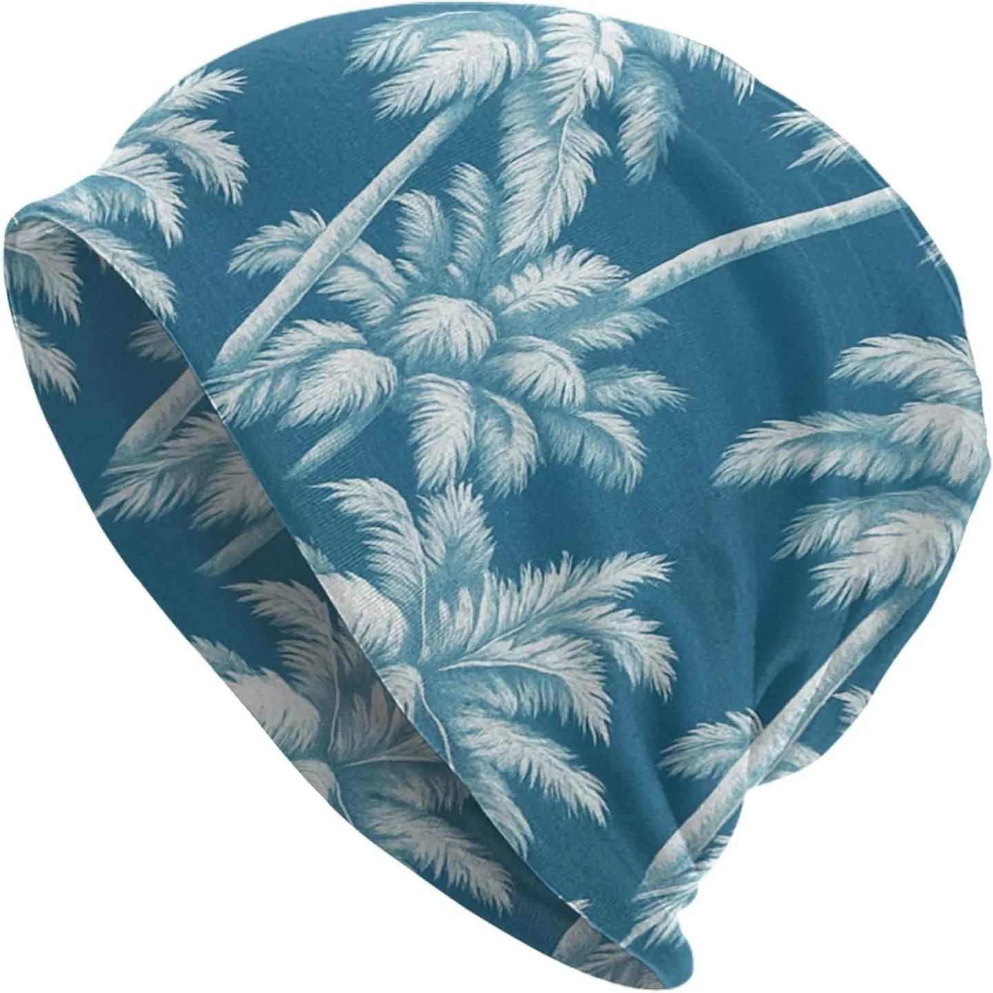 

Tropical Palm Trees Skull Cap Unisex Knit Slouchy Winter Toque Thermal Hat for Men Women Beanie Daily Wear Soft Warm Winter Hat