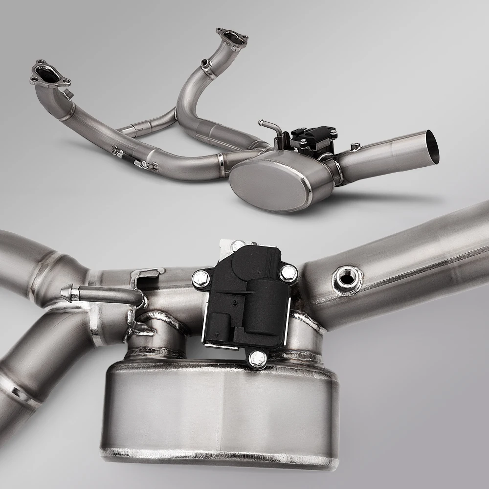 Titanium Motorcycle Exhaust Front Pipe 60mm Header with Electric Controlled Valve for R1250GS R1250 GS Adventure New Condition