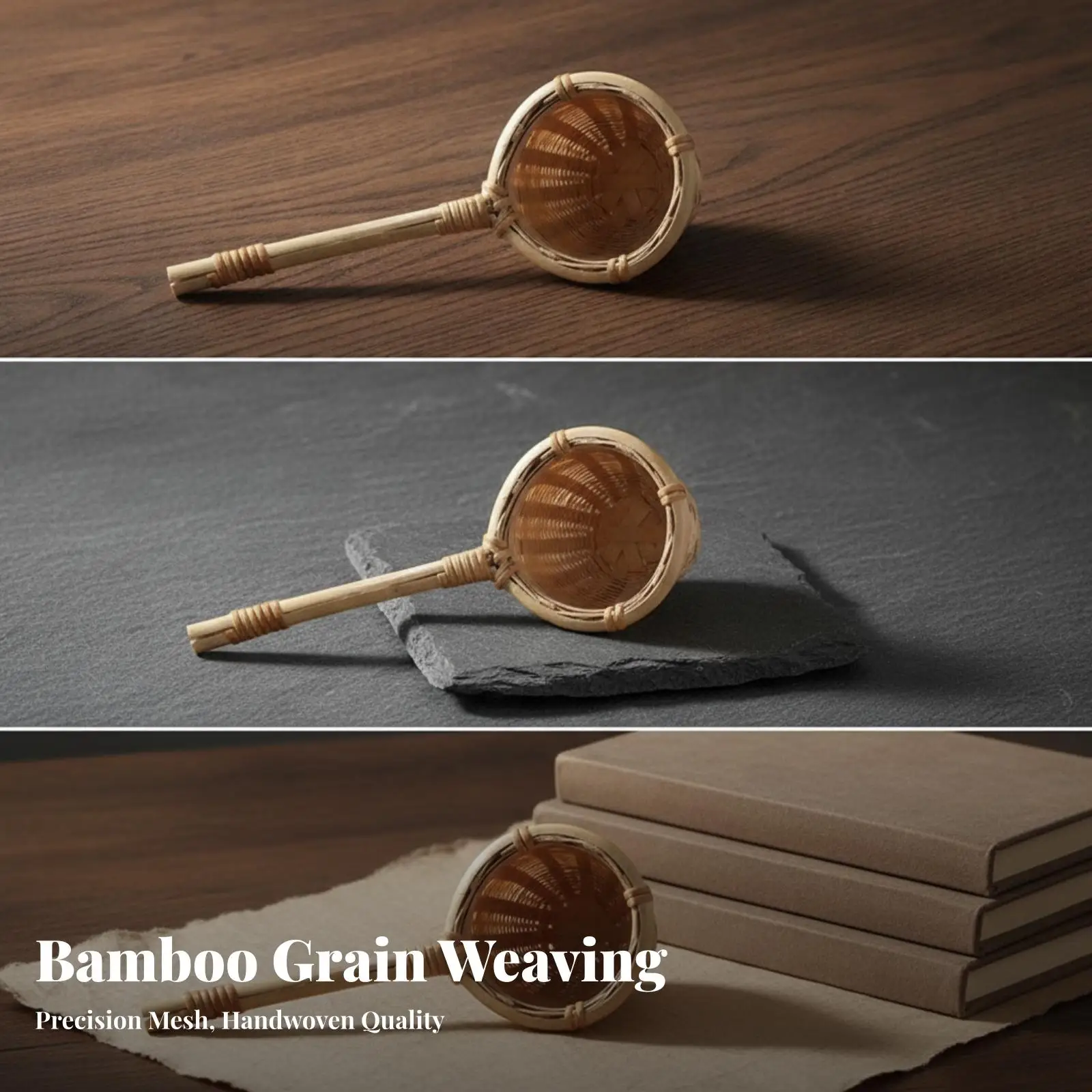 Handmade Bamboo Tea Strainer with Handle Reinforced Rim and Joints, Handwoven Bamboo Tea strainer, for common teapot Use