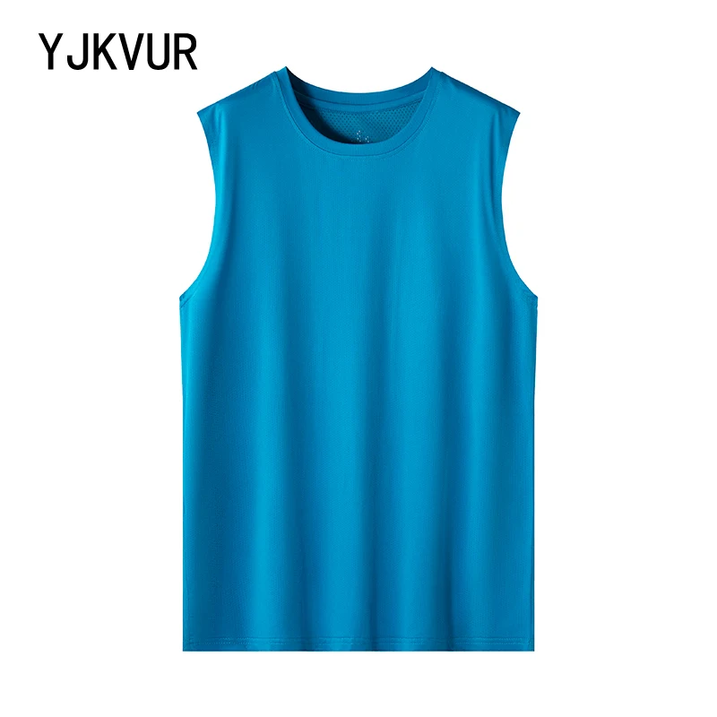 YJKVUR Summer Men\'s Workout Sleeveless Shirts Quick Dry Beach Pool Tech Running Athletic Exercise Muscle Tank Top Gym T Shirts