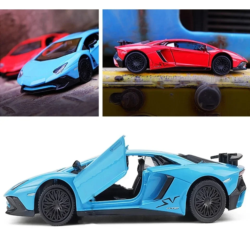 1:36 Aventador LP750-4 SVJ Coupe coche de juguete RMZ City Diecast Metal miniatura modelo extraíble colección regalo para niño