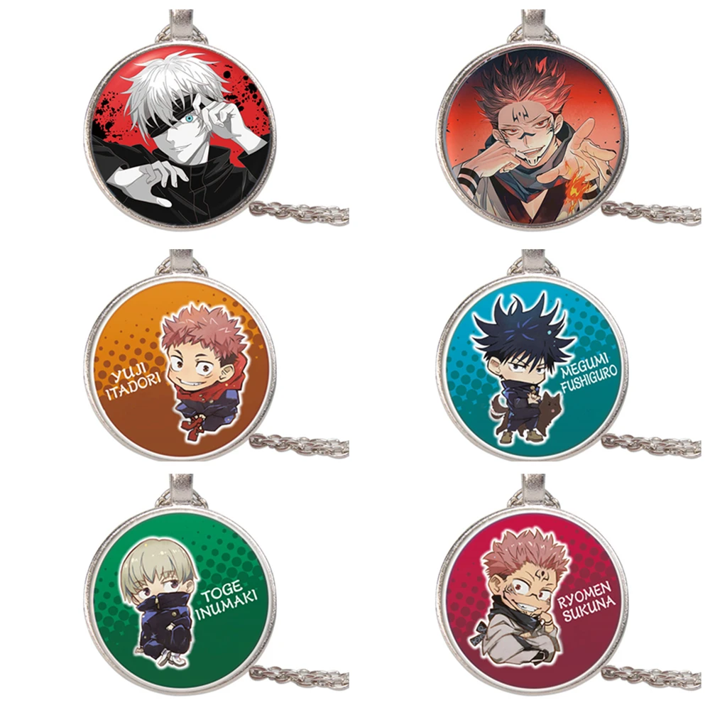 Anime Ryomen Sukuna Nanami Kento Okkotsu Yuta Geto Suguru Inumaki Toge Fushiguro Toji Necklaces Pendants Accessories Figure Toys