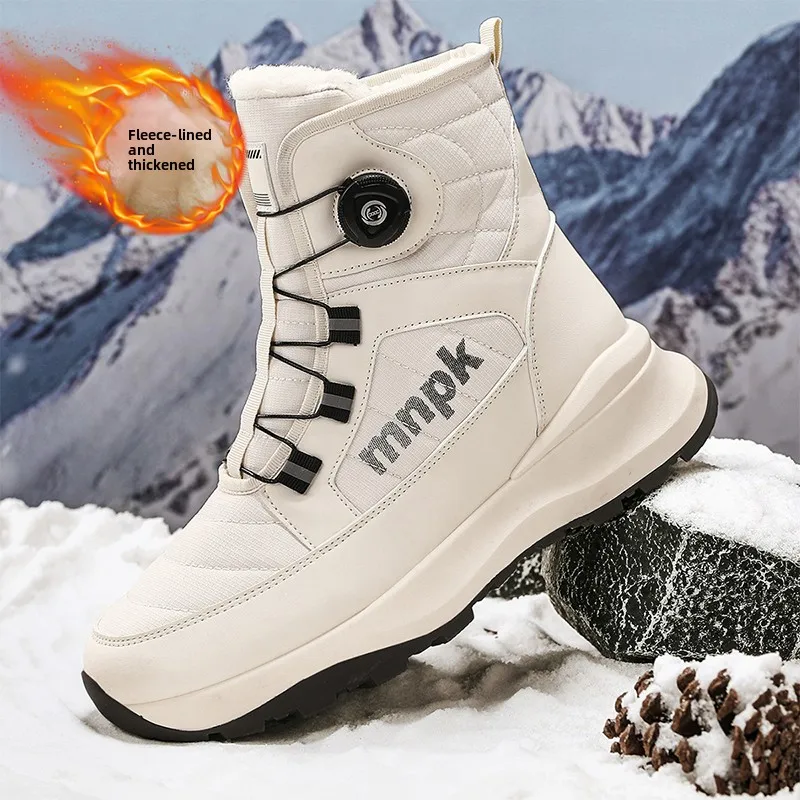 Men's Winter Snow Boots Fleece Lined down High Top Waterproof Non Slip Cold Resistant -40 Degree Northeast Style Cotton Shoes