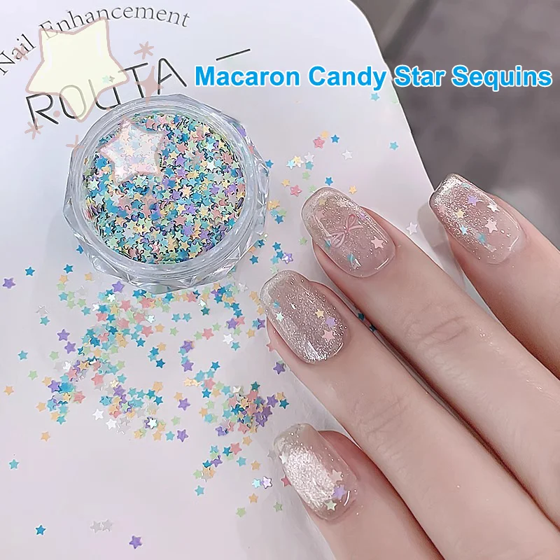 

Star Shape Macaron Color Nail Glitter Powder For Nail Art Charm Decoration Accessories DIY Manicure Design