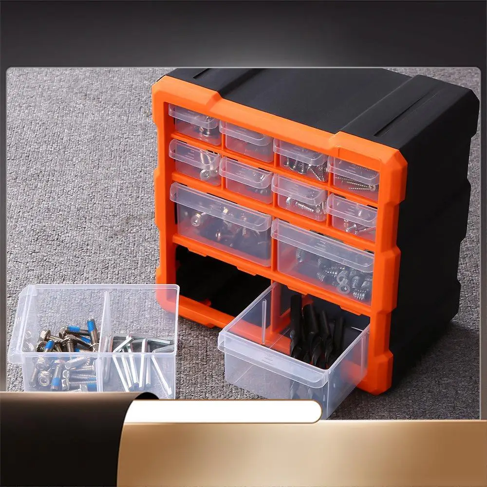 

Drawer PP+PS Parts Storage Box Multiple Compartments Slot Hardware Box Organizer Craft Cabinet Tools Components Container-N35R