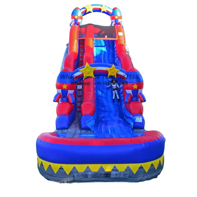 Large Commercial PVC Inflatable Water Slide & Splash Pool Backyard Kids Play Center for Birthdays
