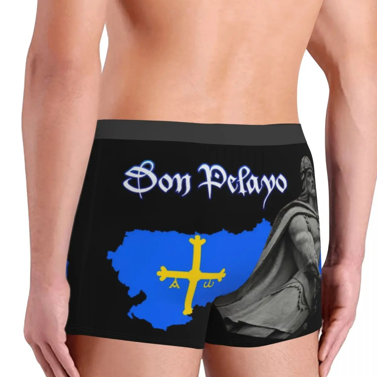 Novelty Spanish Warrior Asturias Flag Boxers Shorts Panties Men\'s Underpants Breathbale Victory Cross Briefs Underwear