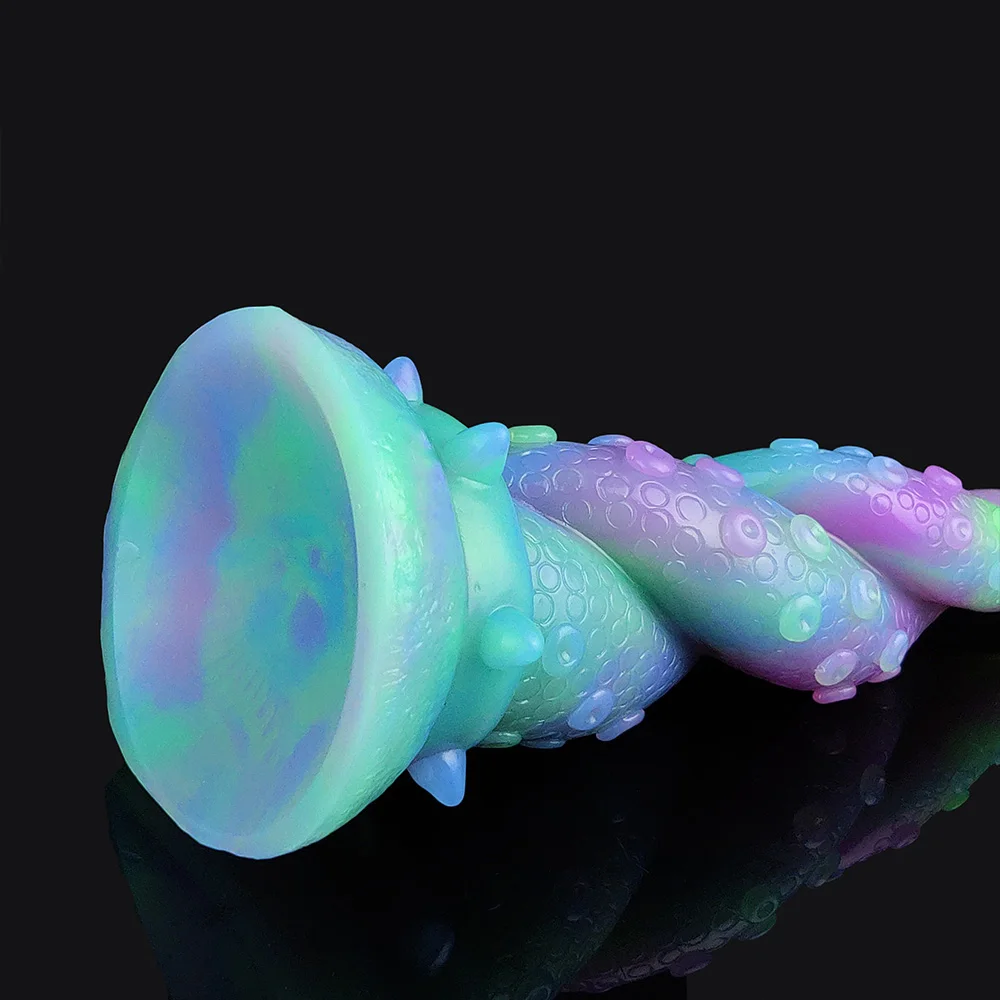 YOCY Octopus Dildo Fantasy Silicone Sex Toy Anal Butt Plug Luminous Toy With Powerful Suction Cup