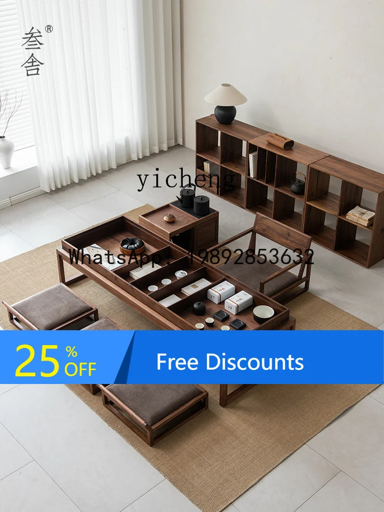 AA   black walnut solid wood new Chinese style low table zen aesthetic furniture tatami tea table