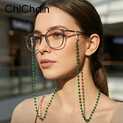 Classic Black Pearl Acrylic Beaded Glasses Chain with silicone anti-skid adjustable eyewear attachments for all glasses