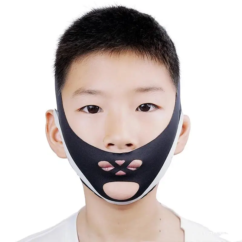 입호흡 교정 벨트 - 코골이 및 입 벌림 방지, 아데노이드 비대 및 얼굴 형태 교정용 어린이 및 성인용