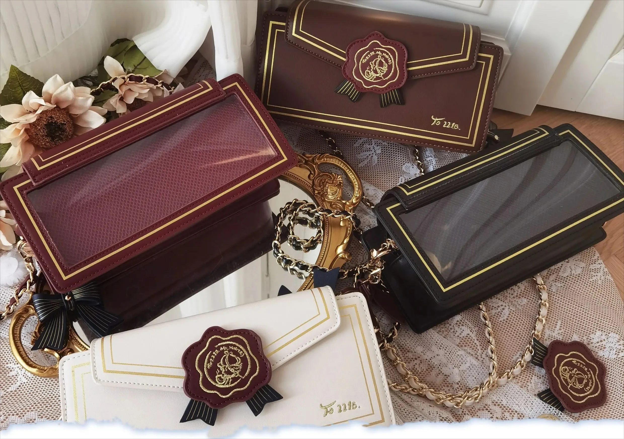Original Elegant Chain Rose Letter Versatile Single Shoulder Oblique Span Bag Comic-Con Two-dimensional Flip Envelope Lta Bag