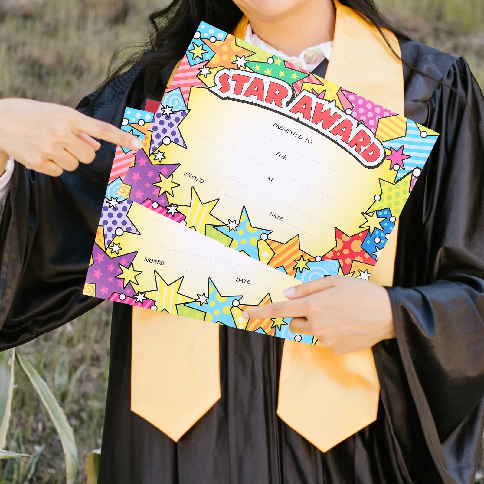 

20 Sheets Award Certificates Teaching Supplies High-Definition Color Printing Preschool Award Certificate Paper
