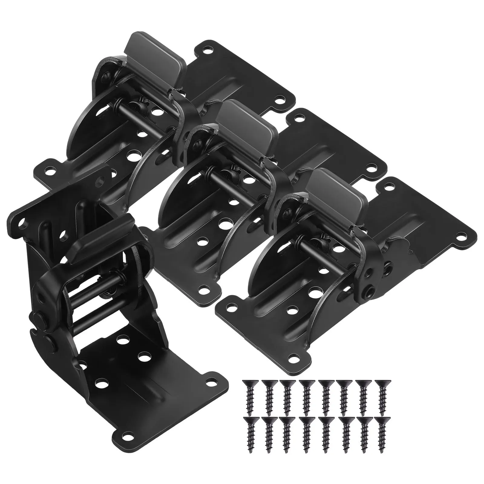 Conectores de hardware para móveis, 4 unidades, suportes de perna dobráveis resistentes, dobradiças de travamento automático para prateleiras de armários de mesa