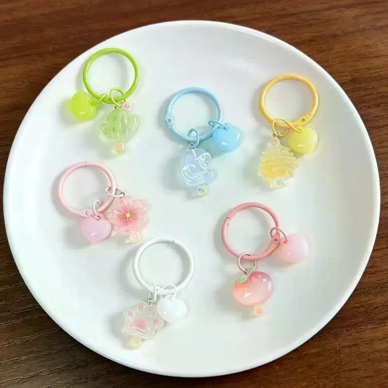Cute Candy Color Cartoon Keychains: Lovely Pendants Backpack Decor Small Birthday Gifts Girls