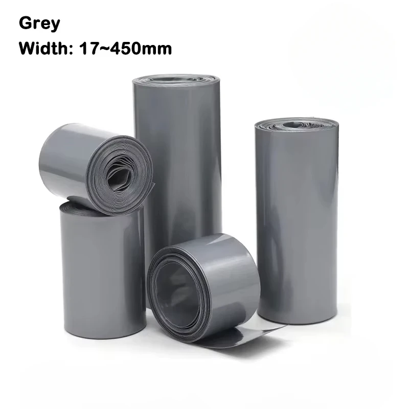 

Grey 17 mm~450 mm 18650 Lipo Battery PVC Heat Shrink Tube Pack 1 M~20 M Insulated Film Wrap Lithium Case Protection Cable Sleeve