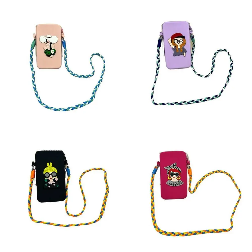 Waterproof Silicone Crossbody Bag Anti-lost Zpper Mobile Phone Bag Lightweight Large Capacity Makeup Storage Bag Students