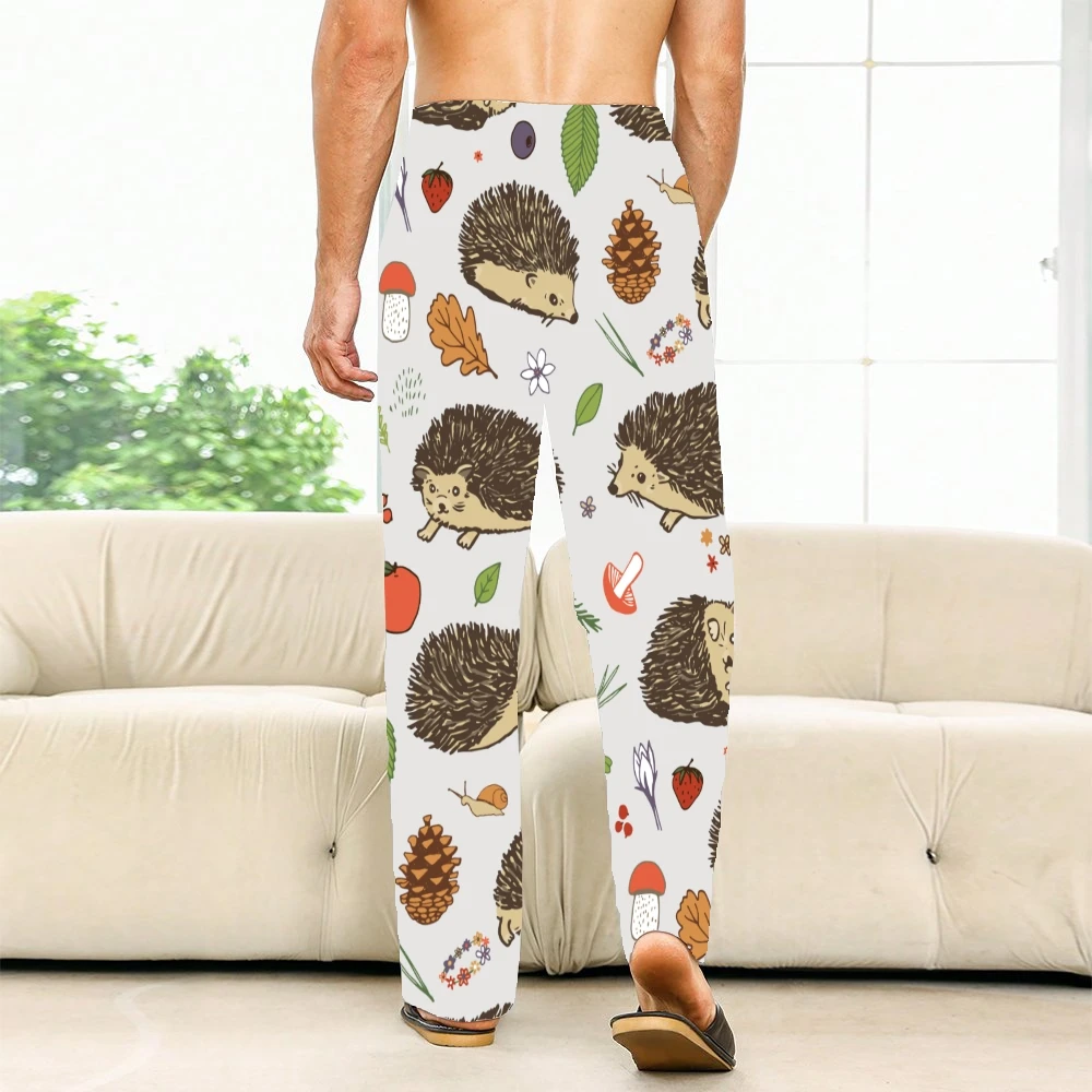 Hedgehog Pattern Cute Pajama Pants Mens Womens Lounge Pants Super Soft Unisex Sleep Pajama Bottoms with Pockets Drawstring