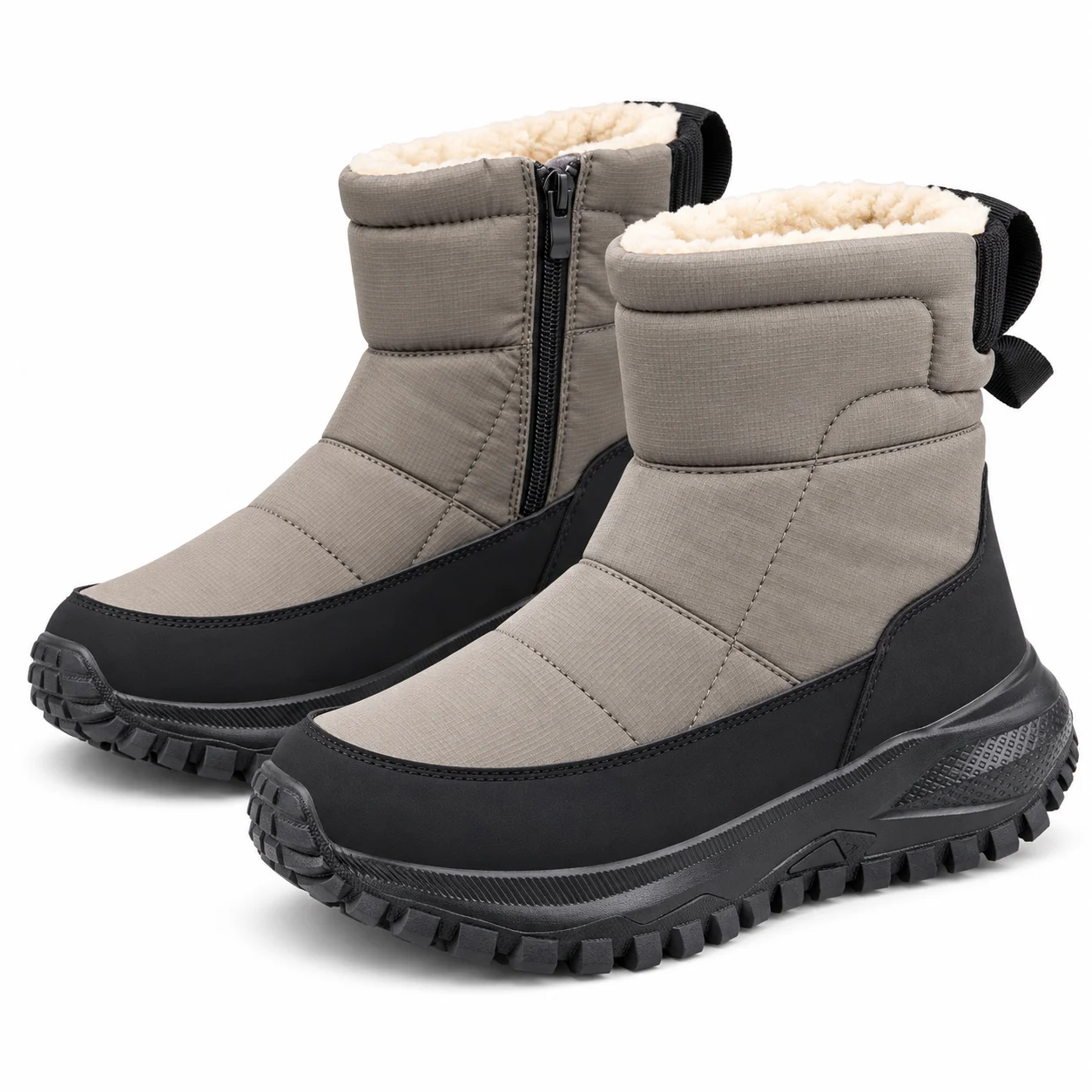 Winter Snow Boots Women Men Warm Fleece Lined Waterproof Style Ankle Shoes Side Zipper Non Slip Outdoor Casual Footwear