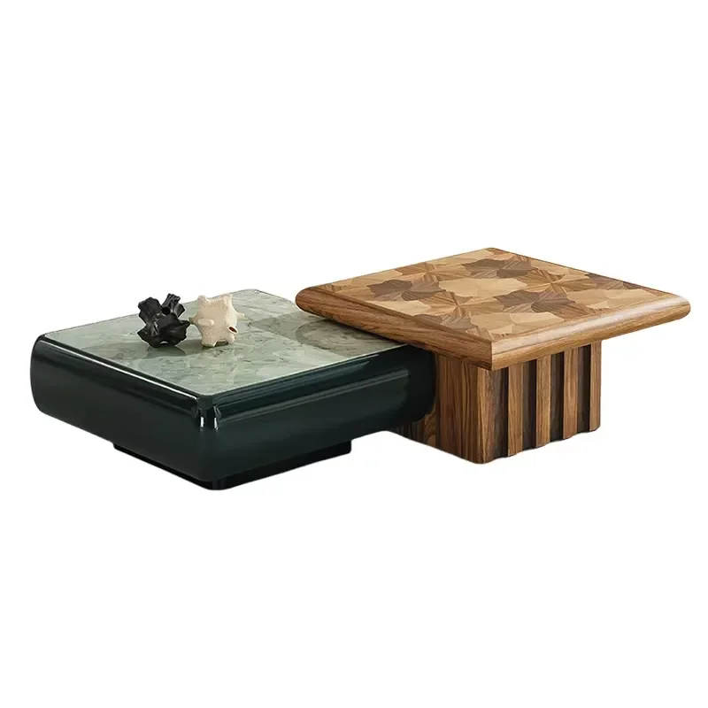 Modern luxury square coffee table set simple high-end designer living room furniture