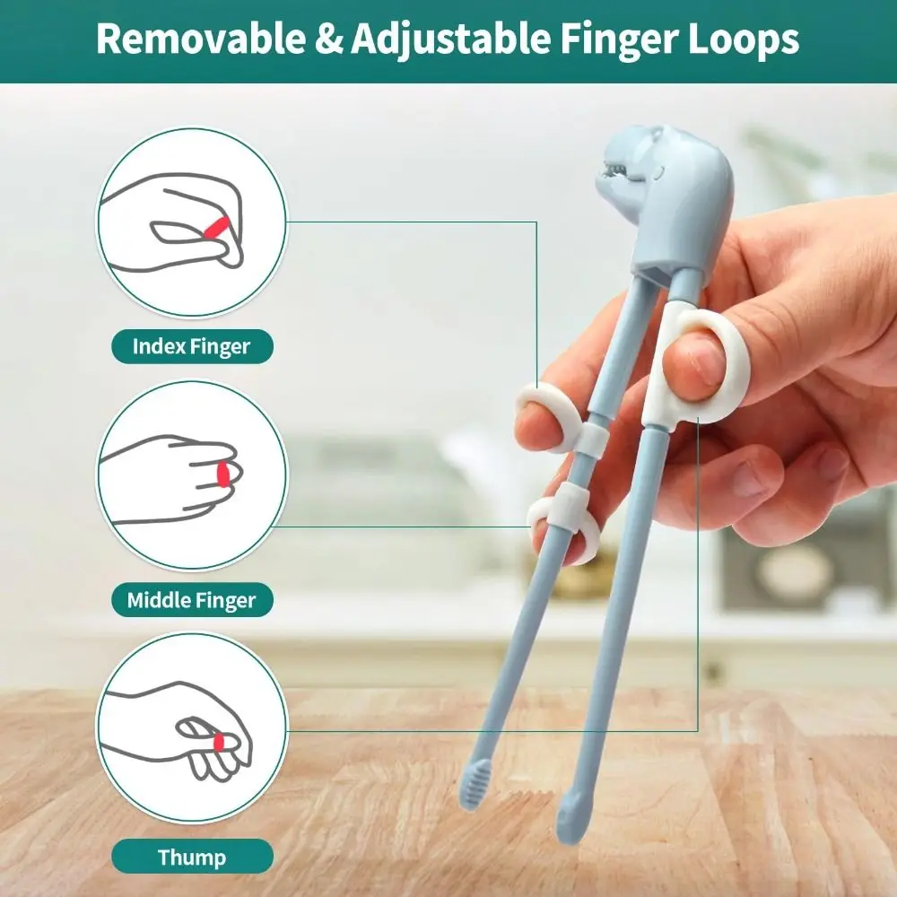 Non-Slip Grip Learning Practice Chopsticks Auto-rebound Stage Training Dinosaur Training Chopsticks Educational