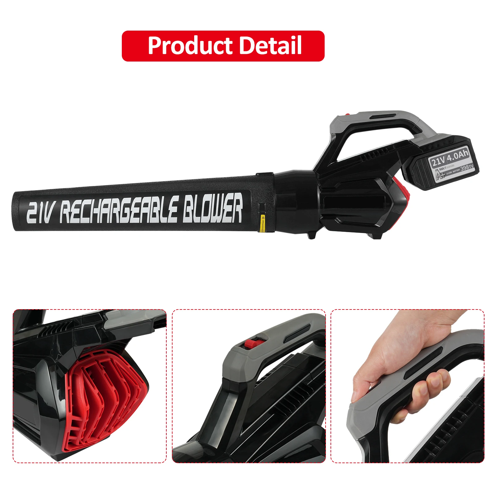 

Lithium battery strong storm blower, leaf dust removal blower, courtyard sidewalk, with speed control switch