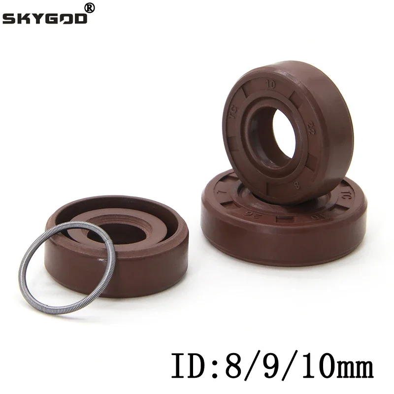 ID 8/9/10mm FKM Oil Seal TC-8/9/10*14/15/16/17/22/26/28*5/7/8/10mm Fluorine Double Lip Oil Seals