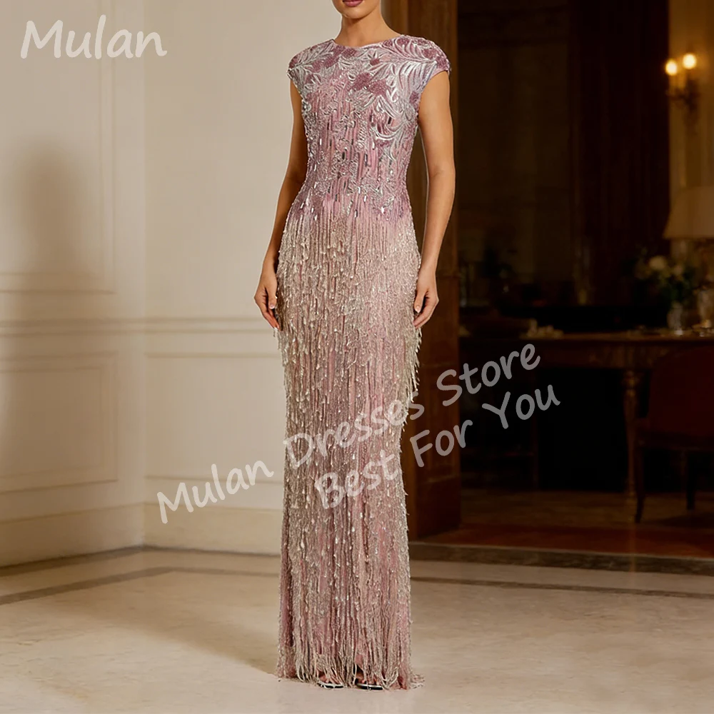 

Индивидуальные роскошные вечерние платья с бисером для особых случаев, с круглым вырезом, в пол, женские, для гала-вечеров и выпускных, 2026