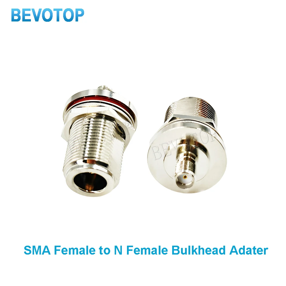 1PCS SMA Female Jack to N Female Jack Bulkhead Nut RF Adapter Connector Coaxial High Quanlity 50ohm Nickel Plated