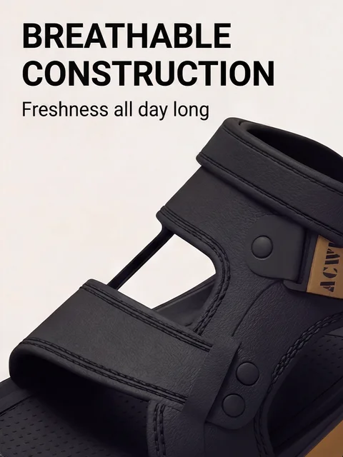 Men 2 Way Wear Sport Sandals Thick EVA Platform Slides Adjustable Strap Non Slip Beach Slippers Summer Outdoor Footwear 5