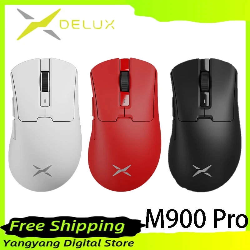 

Delux M900 Pro + 8K Wireless Mouse PAW3395 Charging Base Low Delay 2.4G Dual Mode E-Sports Gaming Keyboard PC Gamer Accessories