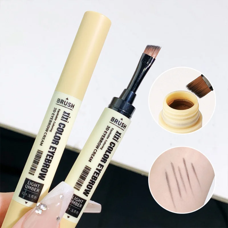 Lápiz de crema impermeable para cejas con pincel, delineador de ojos suave duradero, Gel de contorno a prueba de sudor, Cosméticos de maquillaje coreano, 5 colores