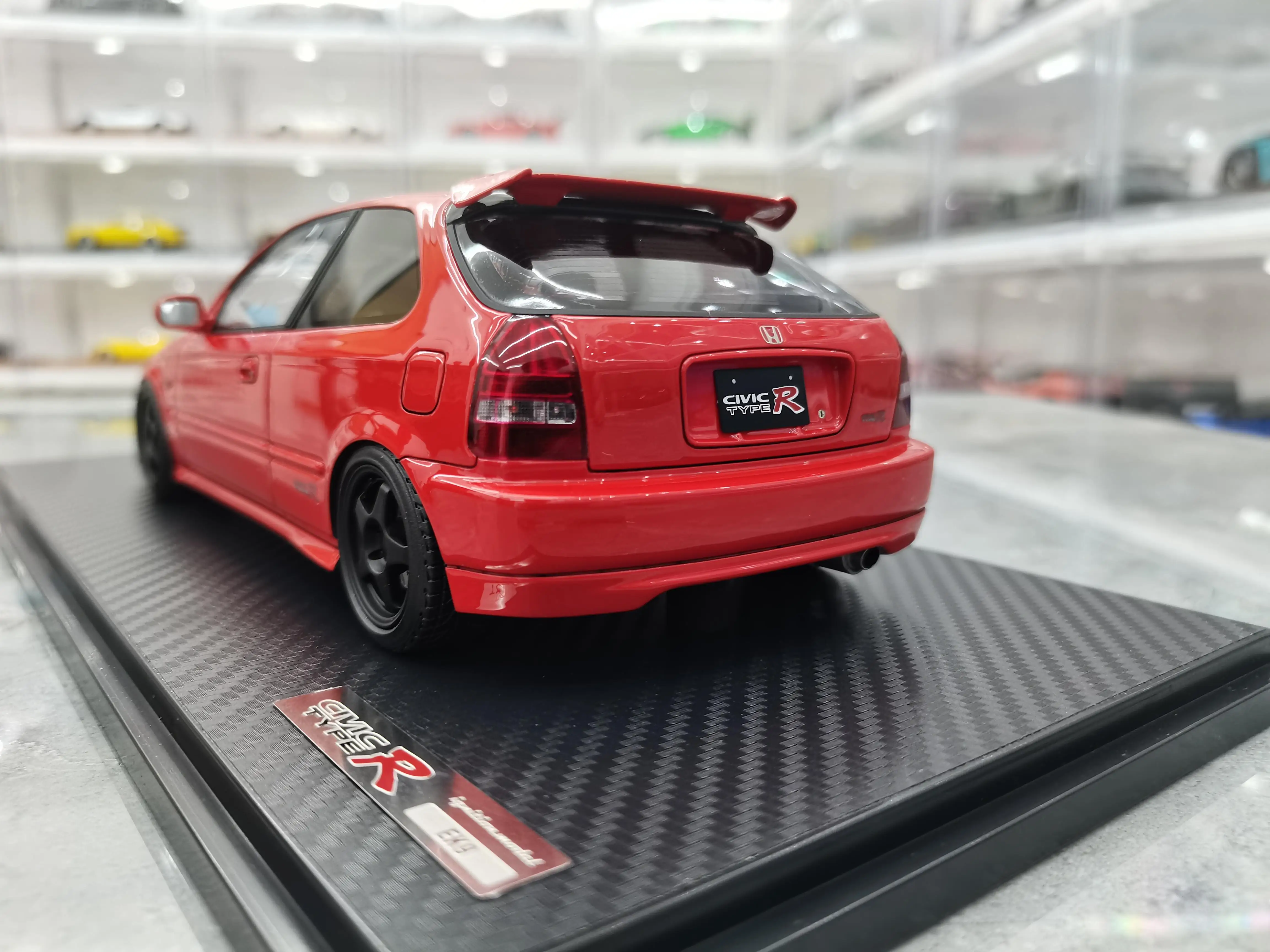 IG 1:18 For CIVIC EK9 Type JDM Limited Edition Simulation Resin Alloy Model Ornament Toy Birthday Gift