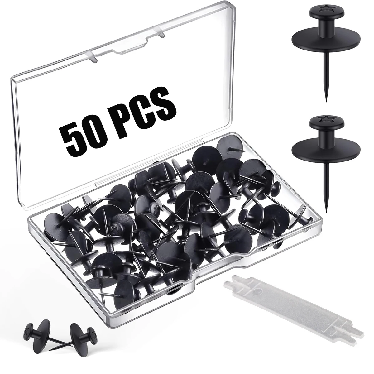 Clous suspendus 30/50 pièces, punaises, punaises pour tentures murales, crochets muraux avec feuille de protection des ongles en ligne droite